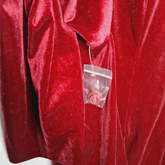 Modcloth Velvet Blazer Jacket XL Wine Whimsygoth Fairy Vampire Academia Goth - Picture 8 of 12